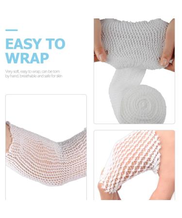 FRCOLOR 2 Rolls Elastic First Aid Sports Wrap - Tubular Bandages & Mesh Fix Net Tape - 200x5.8cm - White - International Shipping - Buy Online on GoSupps.com