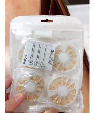 6 Boxes Gold Metal Nail Studs Charms Accessories for Women - 3D Punk Star Moon Heart Triangle Square Rivet Gems Nail Art Jewels Decal - Fingernails & Toenails Decorations - Buy Online on GoSupps.com