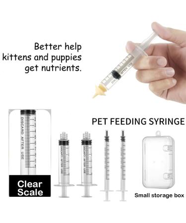 Vibury Mini Pet Feeding Syringes - 12 Silicone Nipples for Puppies Dogs & Cats - Ideal for International Shipping - Buy Online on GoSupps.com