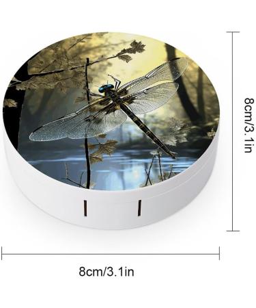 Dragonflies Print Contact Lens Case - Stylish & Portable Care Box for Travel | Shop Now - Buy Online on GoSupps.com