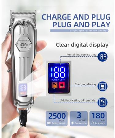 2 in 1 Full Metal Combo Kit Barber Hair Clipper For Men Professional Electric Beard Hair Trimmer Rechargeable Haircut - Buy Online on GoSupps.com
