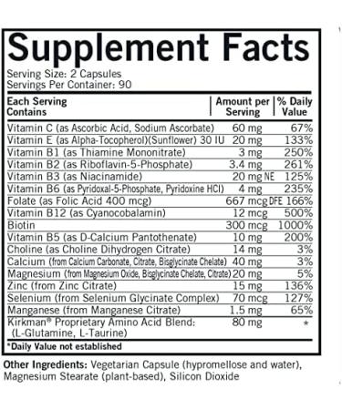 Kirkman EveryDay Multivitamin (180 Capsules) - No Vitamins A & D - Mineral Support - Hypoallergenic - Buy Online on GoSupps.com
