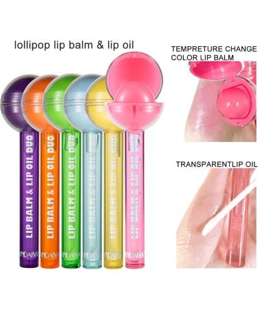 6 Pack Lollipop Color Changing Lipstick Long Lasting Nutritious Plumping Lip Balm Clear Moisturizing Exfoliating Nourishing Lip Scrub Germ Oil Lip Moisturizer - Buy Online on GoSupps.com