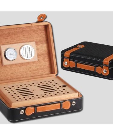 Cigar Box Humidors Barware Cigar Box Leather Cigar Box Portable Cigar Box Cigar Cigar Box Portable Cigar Box Snow Box High-end Smoking Cigar Storage Box Woven Leather Pattern Cooking & Dining 24*21.5*6.3cm Black - Buy Online on GoSupps.com