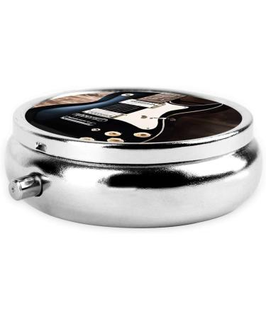 Musical Guitar Mini Round Pill Box | 3 Compartment Travel Pill Organizer | Portable Medicine Case for Home & Office - Buy Online on GoSupps.com