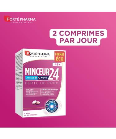 Fort Pharma - Slimming 24 45+ | Slimming Supplement for Women 45+ - Elimination - Fat Burning | Collagen Vitamin B Horsetail Chili Zinc Chromium | 56 Tablets - Buy Online on GoSupps.com