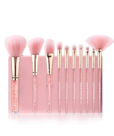 8pcs Pink Crystal Makeup Brush Set | Soft Synthetic Hair | Glitter Cosmetic Tools for Foundation Concealer & Blusher - Buy Online on GoSupps.com