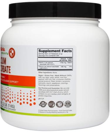 NutriBiotic Calcium Ascorbate Vitamin C Powder 2.2 Lb - Antioxidant & Collagen Support Supplement - Buy Online on GoSupps.com