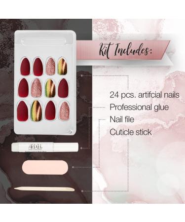 Ardell Nail Addict - Red Cat Eye | 24 Press-On Artificial Nails with Glue & File | Long Tips for Beautiful Fingernails - Buy Online on GoSupps.com