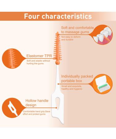 Dual-Use Interdental Brushes - 240 Pack | Silicone Tooth Floss Picks for Braces and Oral Cleaning - Buy Online on GoSupps.com