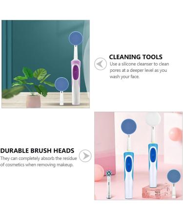 2pcs Facial Cleansing Brush Set - Remove Blackheads & Deep Clean | Electric Face Cleaning Brush Head & Sponge - Blue & White - Buy Online on GoSupps.com
