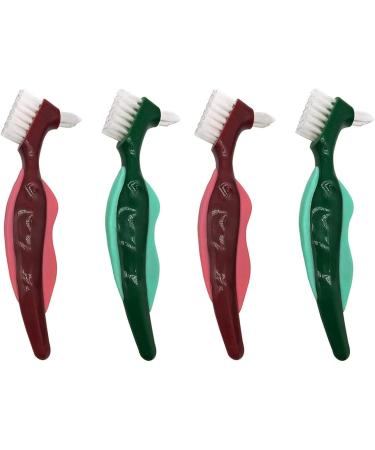 Zwensedhy 4-Part Premium Toothbrush Set - Hard Prosthesis & Cleaning Brush with Multi-Layered Bristles | Portable Double-Page Design for Ultimate Oral Care - Buy Online on GoSupps.com