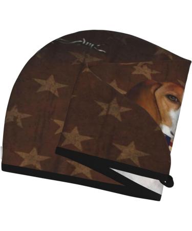 English Pointer Dog Vintage American Flag Microfiber Hair Towel - Soft Absorbent & Fast Drying Hair Wrap for Women & Girls - Buy Online on GoSupps.com
