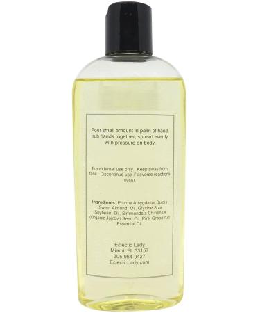 All Natural Pink Grapefruit Massage Oil - 100% Natural Ingredients | Relaxing Essential Oil for Men & Women - 8 oz - Buy Online on GoSupps.com