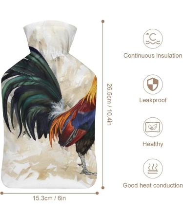 Hot Water Bottle with Lid - Cock Rooster Rubber Pain Relief Cramps Foot Warmer & Therapy - Buy Online on GoSupps.com