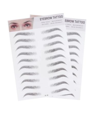 FRCOLOR 2pcs 3d Eyebrow Stickers Hair- Eyebrow Stickers Imitation Eyebrow 6d Eyebrow Trimming The Lazy