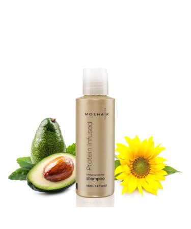 MOEHAIR Travel Protein infused Shampoo for hair repair and nourishing | Travel Size | anti thinning and hair loss treatment 3.4 Fl Oz (SHA-Protein-3.4Fl-102)