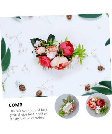 FRCOLOR 1pc Wedding Hair Accessories Hair Comb for Women Bridal Hair Flower Hair Clips for Women Hair Barrettes for Women Tiara The Flowers Artificial Flower Simulated Silk Flowers Bride - Buy Online on GoSupps.com