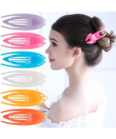 RC Roche 6 pieces of hair clip hair clamp French curved for women girls solid hold without slides high quality hair medium colorful multipolor