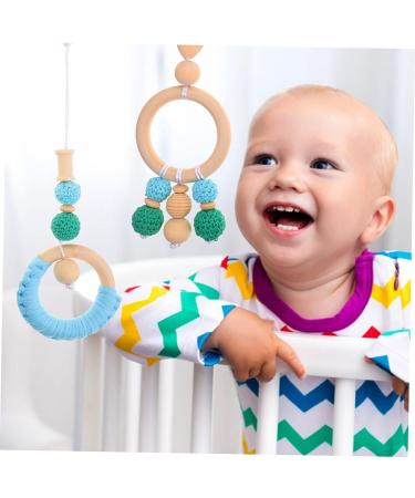Generic 4pcs Stroller Yarn Bead Pendant Stroller Newborn Woody Wooden Play Gym Infant Stroller Safety Nursery Bed Hanging Rattle Wood Crib Wood Beech - Buy Online on GoSupps.com