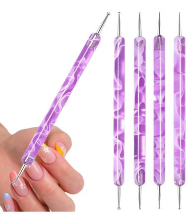 Brush Set | Nail Liner Brush Dotting Pen Double Ended Nail Liner Brush Dotting Pen Painting Brush Multifunctional Nail Brushes for Home Salon Purple - Buy Online on GoSupps.com