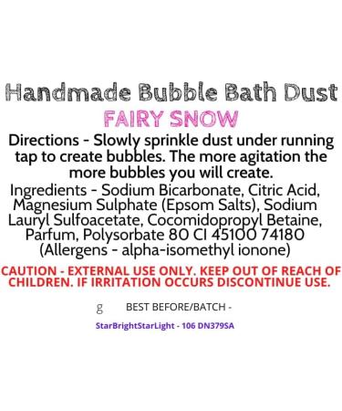 Handmade Bubble Bath Dust - Various Scents (Bath Bomb Dust with Lasting Bubbles) Contains Epsom Salts (Fairy Snow*) - Buy Online on GoSupps.com