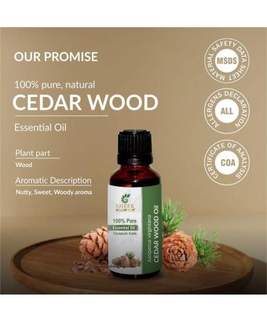 Buy 100% Pure Cedar Wood Oil 30 ML | Undiluted Therapeutic Grade Juniperus Virginiana Essential Oil for Aromatherapy - Buy Online on GoSupps.com