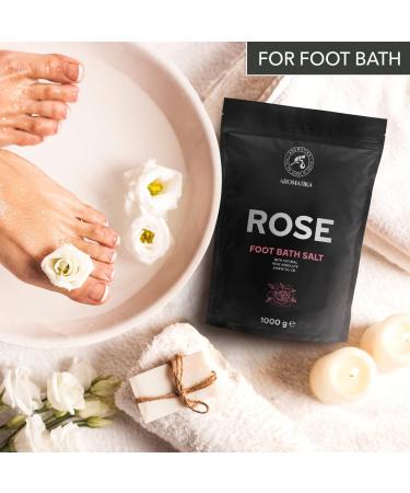 Foot Bath Salt with Sea Salt & Rose Oil - 1kg Pedicure Additive for Tired Feet - Natural Foot Care - Buy Online on GoSupps.com