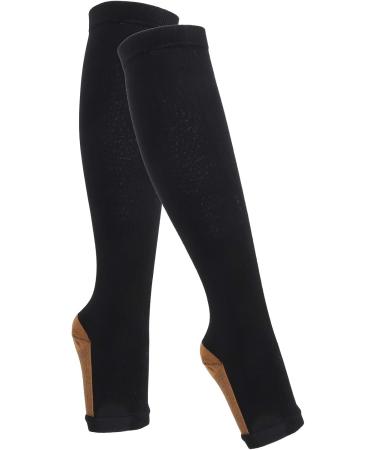 Buy Knee-High Compression Stockings for Varicose Veins | Zippered Open Toe Steady Support | Men & Women | L/XL - Buy Online on GoSupps.com