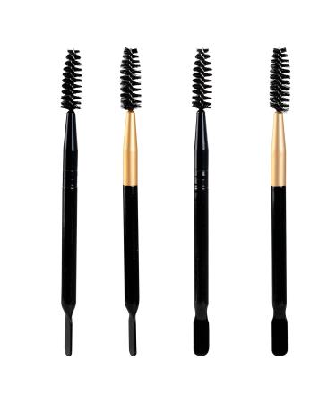 TEONEI Brow Gel Spatula and Spoolie Brush Eyebrow Applicator Brush with Spatula Double-Headed Eyelashes Curler Volume Tool 4PCS