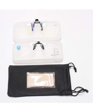 Buy Clip On Flip Up Down Reading Glasses - Progressive Multifocal Anti Glare UV Filter - Clear 2.0x - Shop Internationally - Buy Online on GoSupps.com