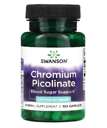 Swanson - Chromium Picolinate 200mcg | Metabolism & Wellness Support - 100 Capsules