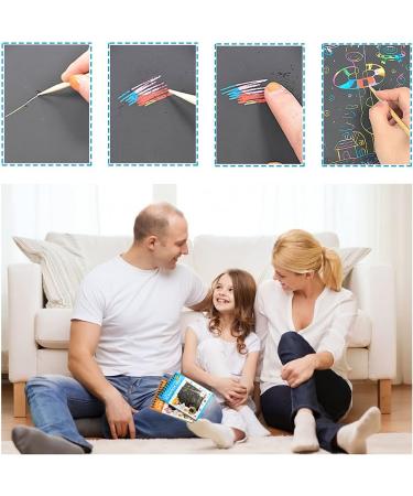 16 Pack Scratch Arts & Crafts Notebooks for Kids with Stencils and Wooden Stylus - Art Party Supplies - Buy Online on GoSupps.com
