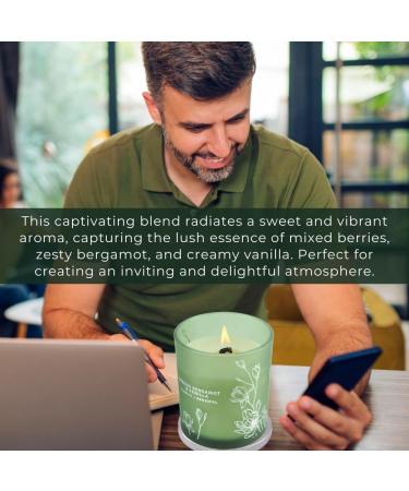 Berries Bergamot Vanilla Candle - Luxurious Soy Wood Wick Aromatherapy - Highly Scented Fruity Citrus Candle for Home - Relaxing Gift for Women & Men - Buy Online on GoSupps.com