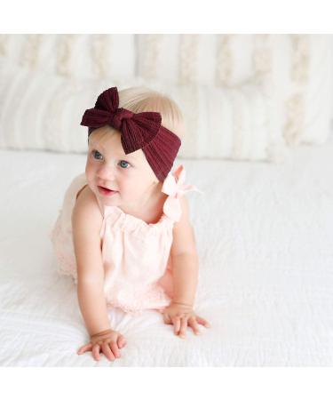Handmade Baby Headbands - Pack of 10 Stretchy Nylon Headbands with Bows for Newborn to Toddler Girls - Buy Online on GoSupps.com