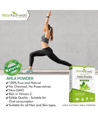 Attar Ayurveda Pure Amla Powder for Hair Growth - 100% Natural No Preservatives Reduces Skin Blemishes - 250g - Buy Online on GoSupps.com