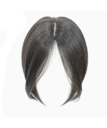 Bangs Bangs Hair Clip in Human Hair Bangs Middle Part Indian Fringe Hairpieces Straight Natural Hair Crown Topper Clip in Top Hairpieces for Women with Thinning Hair for Women Curved Bangs for Daily Natural Black