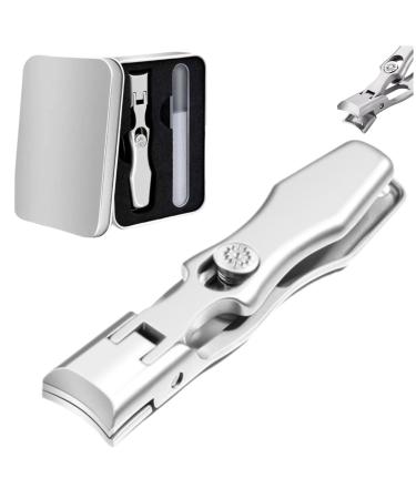 Lux German Grip Nail Clippers for Men 2024 New Portable Ultra Sharp Nail Clippers German Professional Nail Extra Large Heavy Duty Toe Clippers Nail Clippers for Seniors with Catcher File(Silver)
