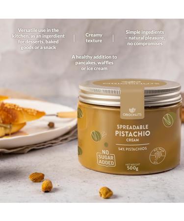 ORIGONUTS Pate de Pistache 54% Pistaches Creme Pistache - Base pour G teau Creme Dessertes Glace Patisserie Chocolat Dubai - Sans Colorants Sans Huile de Palme - 500 g Sans sucre Pistache sans sucre 500 g (Lot de 1) - Buy Online on GoSupps.com
