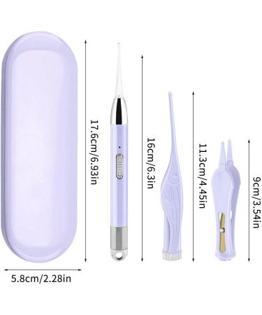 Earwax Cleaner Kit | Ear Wax Picker Rechargeable Cleaning Spoon with Light Visible Earwax Cleaning Digger Curette for Adults Children Salon Home Spa Taro Purple - Buy Online on GoSupps.com