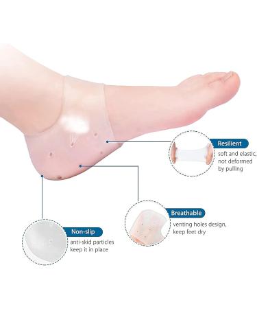 Friusate Silicone Heel Cushion Pads for Pain Relief - 4 Pack Gel Protectors for Dry Cracked Heels (White) - Buy Online on GoSupps.com