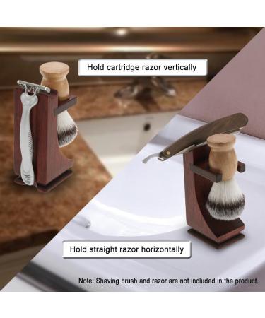 Zroven Shaving Holder Stand - Solid Wood Razor & Brush Organizer for Ultimate Shaving Experience - Buy Online on GoSupps.com