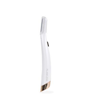 Finishing Touch Flawless Dermaplane Glo Lighted Facial Exfoliator - Non-Vibrating and Includes 6 Replacement Heads, White/Rose Gold - Buy Online on GoSupps.com