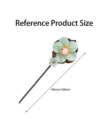 Chinese Hair Sticks for Women Buns | Retro Flower Hair Chopsticks - Vintage Chinese Hairpins | Hanfu Hair Accessories in Green - Buy Online on GoSupps.com