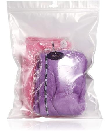 Frcolor Hair Drying Towel Set - Ultra Absorbent Twist Hair Turban Duo in Pink Purple | Hair Wrap Cap for Quick Drying - Buy Online on GoSupps.com