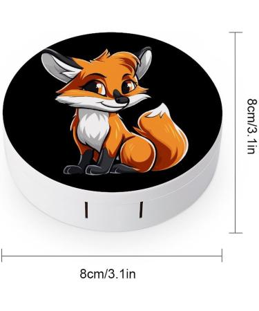 Red Cartoon Fox Contact Lens Case with Mirror - Cute & Portable Eye Lens Travel Kit - Buy Online on GoSupps.com