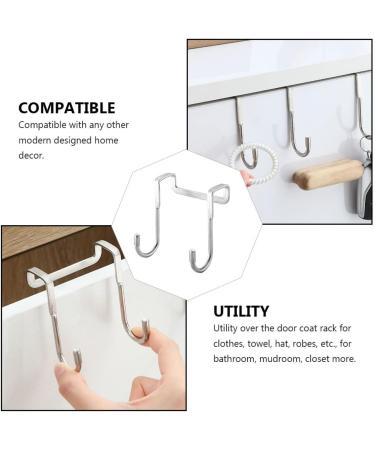 Healeved 6pcs Stainless Steel Hangers Over Door Coat Hooks Hat Hanging Hooks Perforated Door Clothing - Buy Online on GoSupps.com