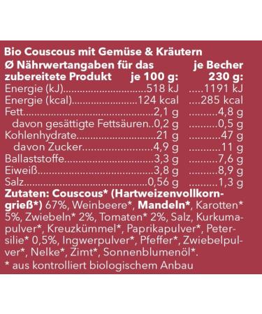 Buy Healthy Organic Court Wacker Oriental Couscous 80g - Quick Prep Low Fat & Sugar High Protein | International Shipping - Buy Online on GoSupps.com