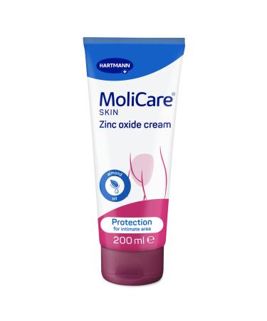 MoliCare Skin Zinc Oxide Cream anti-inflammatory protection for skin stressed by incontinence 200ml 200 ml (Pack of 1)