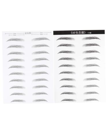 IWOWHERO 2 Pairs Simulation Eyebrow Hair-like Simulation Waterproof Long Lasting Eyebrow Makeup Tools Black